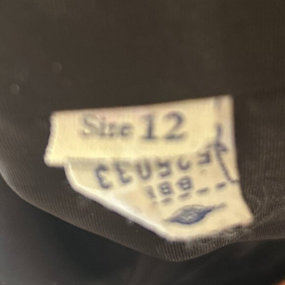 Vintage Carlye SZ12 Black Velveteen Fur Trim Dress 60's Old Hollywood Glam 50's - Picture 8 of 9